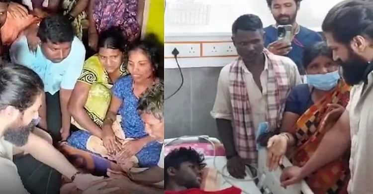 নিহত ৩ ভক্তের বাড়িতে গেলেন ‘কেজিএফ’-এর নায়ক