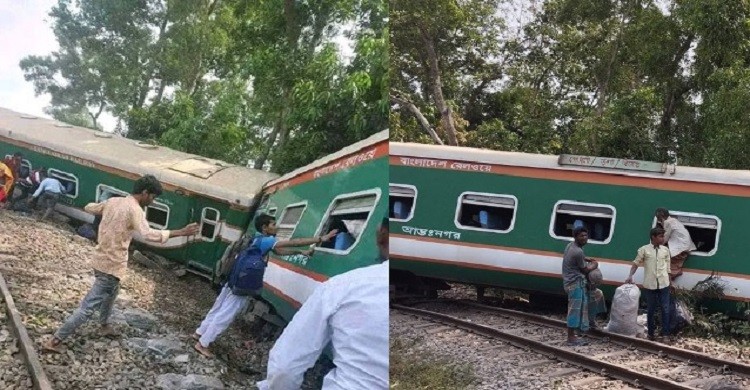 কুমিল্লায় বিজয় এক্সপ্রেসের ৭ বগি লাইনচ্যুত