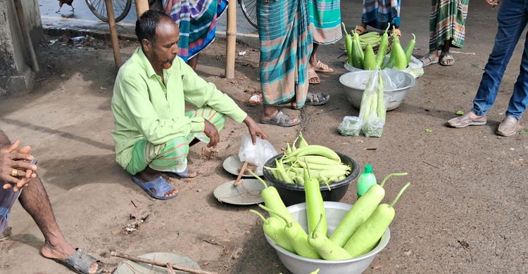 রাজবাড়ীতে সবজি বাজারে ক্রেতার মুখে হাসি