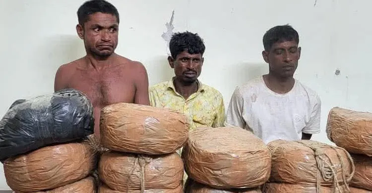 কিশোরগঞ্জের নিকলীতে ৩৬ কেজি গাঁজাসহ আটক ৩
