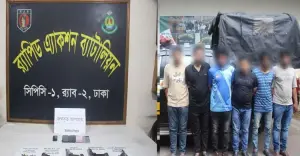 বসুন্ধরা আবাসিক এলাকা থেকে অস্ত্রসহ গ্রেপ্তার ৬