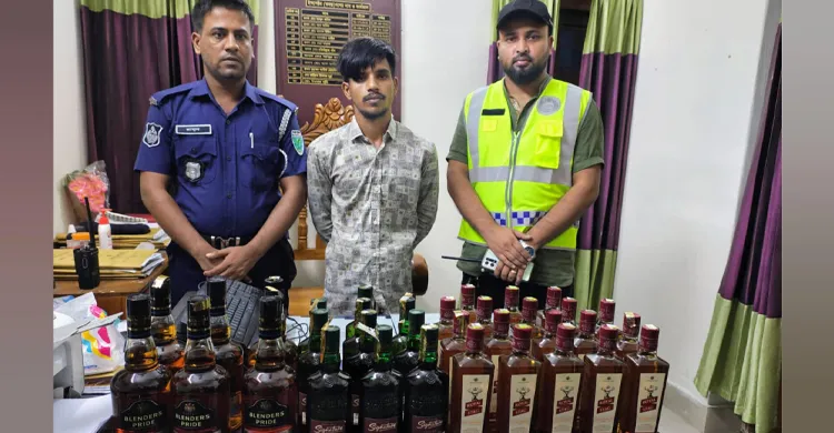জৈন্তাপুরে ৩৪ বোতল বিদেশি মদসহ আটক ১