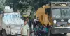 শিক্ষা ভবনের সামনে প্রস্তুত জলকামান ও সাঁজোয়া যান