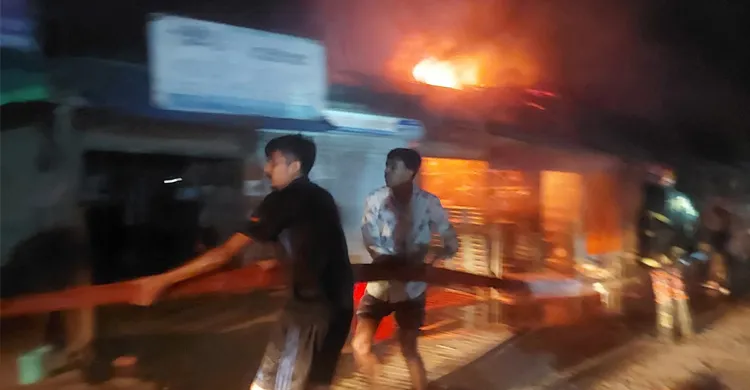 মঠবাড়িয়ায়ায় অগ্নিকাণ্ডে ৫ ব্যবসা প্রতিষ্ঠান পুড়ে ছাই