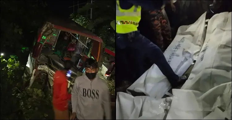 মোটরসাইকেল আরোহীকে বাঁচাতে গিয়ে ট্রাকে ধাক্কা দিলো বাস, নিহত ৫