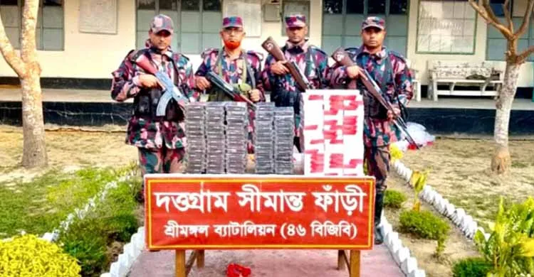 কুলাউড়ায় বিজিবির অভিযানে ভারতীয় গরু ও সিগারেট আটক