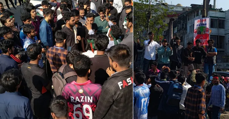 হাদি হত্যার প্রতিবাদে সাইন্সল্যাব অবরোধ, শিক্ষার্থীদের বিক্ষোভে অচল সড়ক