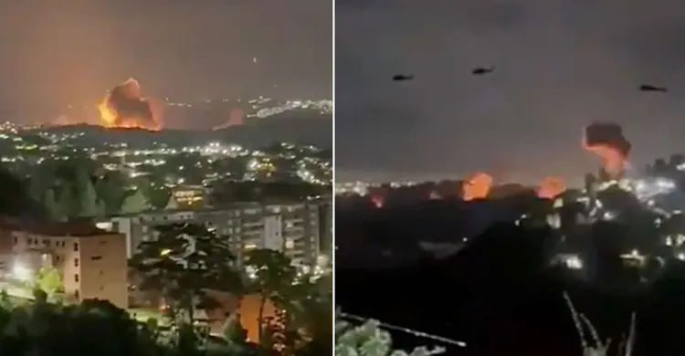 ভেনেজুয়েলার রাজধানীতে একের পর এক বিস্ফোরণ, ঘাঁটিতে আগুন