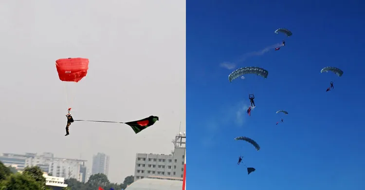 বিজয় দিবসে সর্বাধিক পতাকা হাতে প্যারাস্যুটিং, গিনেস ওয়ার্ল্ড রেকর্ডে নাম বাংলাদেশের