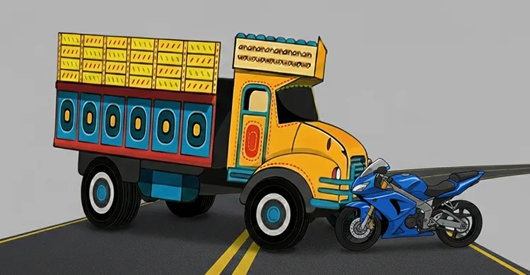 মহাসড়কে ট্রাক-মোটরসাইকেল সংঘর্ষ, নিহত ২