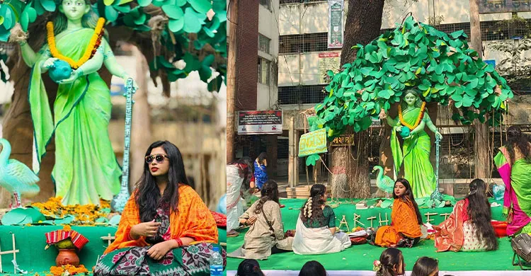 জবিতে সরস্বতী পূজায় এবারও নারী পুরোহিত