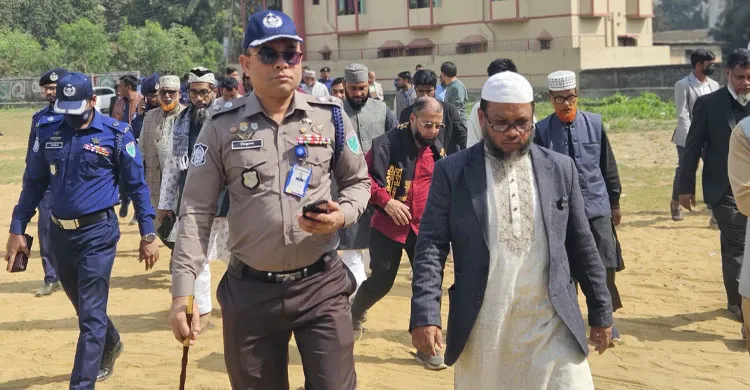 কুলাউড়ায় জামায়াত আমিরের সমাবেশস্থল পরিদর্শনে পুলিশ সুপার