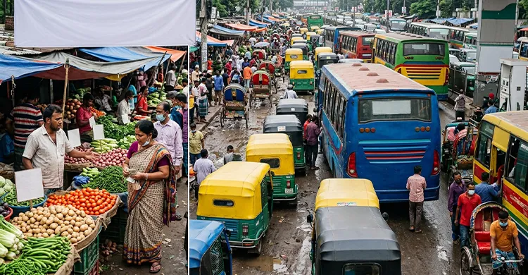 জ্বালানি তেল মূল্যবৃদ্ধির ধাক্কা  কাঁচাবাজার ও গনপরিবহনে