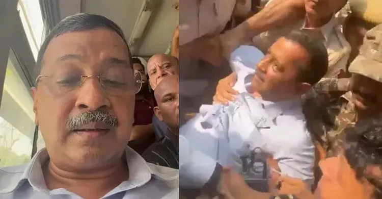 দিল্লিতে আটক সাবেক মুখ্যমন্ত্রী অরবিন্দ কেজরিওয়াল